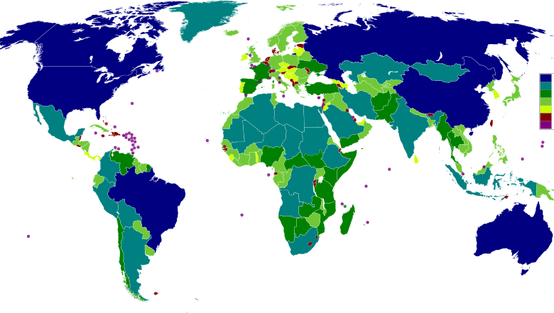 The list of the top 10 largest countries in the world by surface area